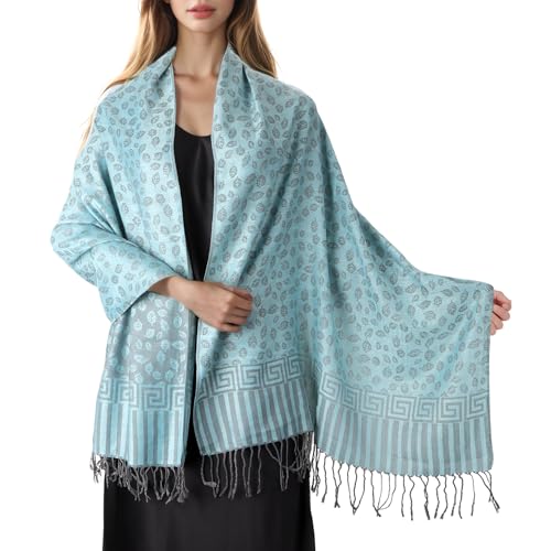 MUQU Women Pashmina Shawls and Wraps Scarf–Soft, Cozy, Lightweight and Versatile Wrap–Elegant Paisley Patterns–All Seasons