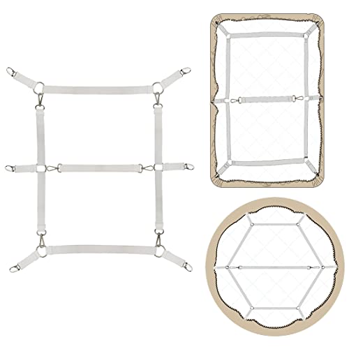 Auivguiv Drap de lit Attaches,Attache Drap Housse,Tendeur Drap pour Tous Les Matelas Ronds et Carrés (Blanc) Cover