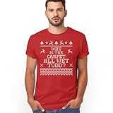 Why is The Carpet All Wet Todd Christmas T-Shirt for Men - Funny Ugly Costumes | Cool Graphic Tee Idea Red