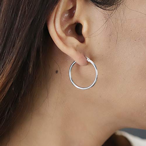 Boma Jewelry Sterling Silver Classic Snap Down Closure Tube Hoop Earrings2