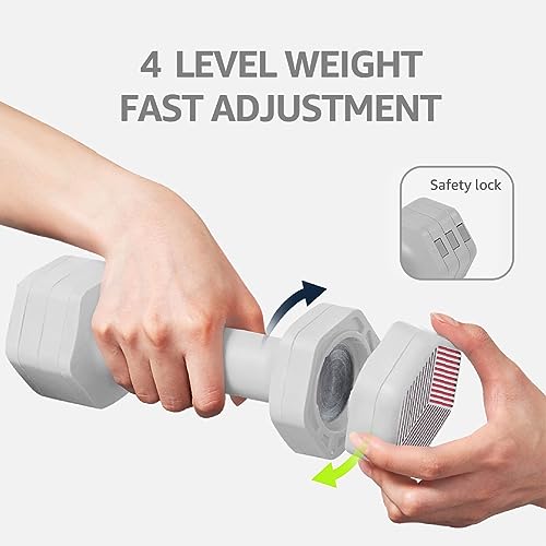 Fiar Adjustable Weight Dumbbells Set- A Pair 4Lb 6Lb 8Lb 10Lb (2-5Lb Each) Free Weights Set For Home Gym Equipment Workouts Strength Training For Women, Men,Teens 3 Colors (Grey) #TOP1