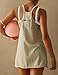 Womens Athletic Dress Hot Shot Mini Dress Built in Shorts Summer Workout Romper 2025, Khaki, Medium