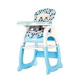 Evezo 6251A 3-in-1 Baby High Chair, Booster Seat, Desk and Chair Set, Sky Blue