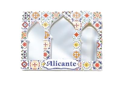 Alicante - Imán de Nevera con Espejo, Ciudad de Alicante, Recuerdo Español, Diseño de Azulejos. | Ya disponible en tu tienda friki favorita! En mundofriki.es! Alicante - Imán de Nevera con Espejo, Ciudad de Alicante, Recuerdo Español, Diseño de Azulejos. | Ya disponible en tu tienda friki favorita! En mundofriki.es!