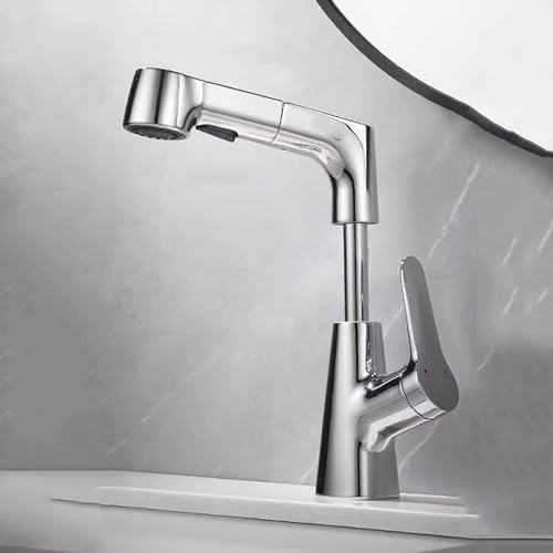 Robinet d'évier pivotant 360 extractible et mitigeur de vanité à 2 modes de jet