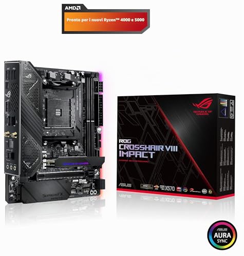 ASUS ROG Crosshair VIII Impact Scheda Madre Gaming AMD X570 Mini-DTX con scheda SO-DIMM.2, Wi-Fi 6, PCIe 4.0, audio SupremeFX, Aura Sync RGB, SATA 6 Gb/s e USB 3.2 Gen 2 - Immagine 1