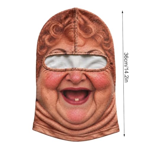 Funny Old Man Ski Mask Balaclava, Realistic Full Face Cover for Men Women - image 8
