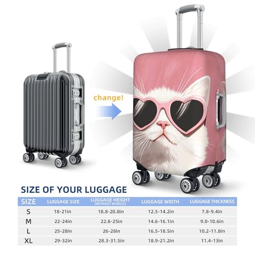 Cute Cat In A Sun Hat Cartoon Elastic Travel Luggage Covers Dustproof Scratch-Resistant Suitcase Protector Fit 22-24 Inch4