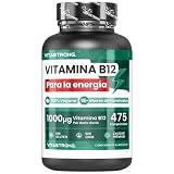 Vitamina B12 1000mcg Vegana, 475 Comprimidos, 1 al Día (para 15+ Meses) B12 Vitamina para Energía, Fatiga, Sistema Inmunológico, Vit B12 Sin Gluten y OGM, Vitamina B12 Cianocobalamina Pura Certificada