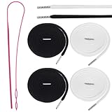 HAPINARY 4個 抽绳器 丈夫なポリプロピレン製パーカー用替え紐 ブラック ホワイト ピンク色 スウェットパンツ 帽子 バッグ対応 簡単スレッダ