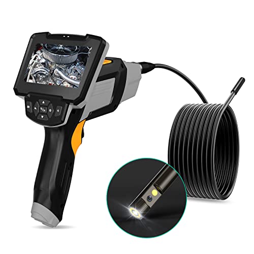 Caméra d'inspection HD 1080P endoscope industriel étanche avec écran LCD de 4,3" et batterie de 2600 mAh - Caméra serpent avec lumières LED et carte TF 16 Go - 5 m Cover