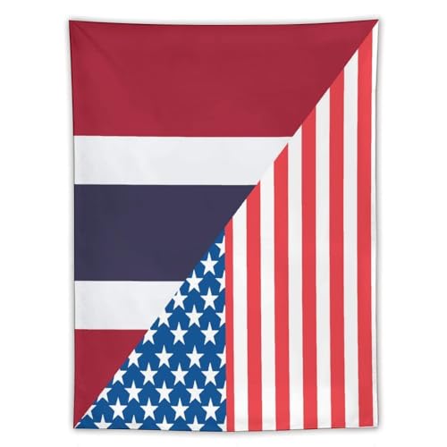 Tapiz de bandera EE. UU. y Tailandia: decoración vertical y divertida para tu dormitorio