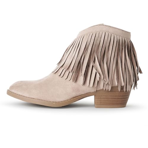 J. Adams Marrow Ankle Boot - Western Fringe Cowboy Low Heel Bootie2