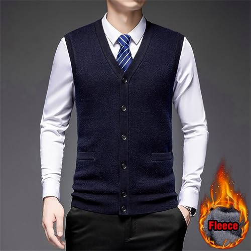 Cárdigan de punto clásico grueso y elegante estilo chaleco ejecutivo 3