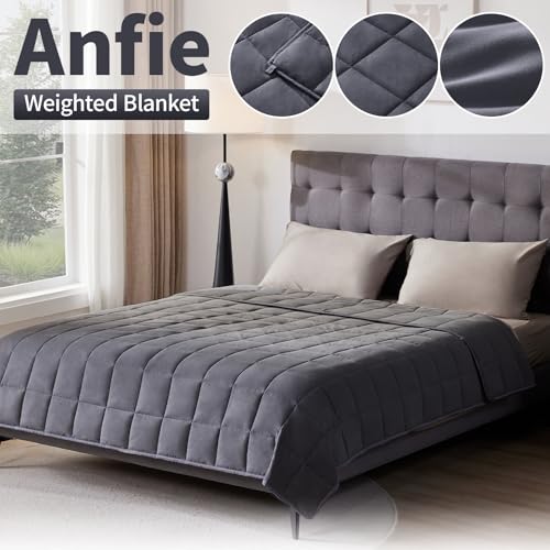 Image of Weighted Blanket (36 inchx48 inch 5lbs),Ultra Soft and Cozy Cooling Weighted Blanket,Heavy Blanket with Machine Washable Soft Blanket, Dark Grey