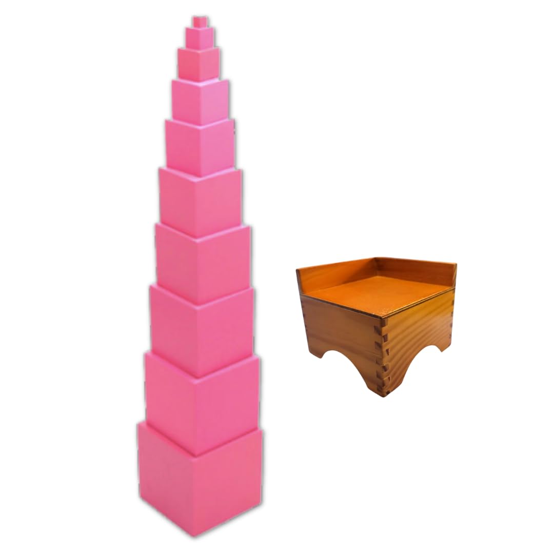 Brilla Premium Montessori Pink Tower Wooden Sensorial Educational Toys Teaching Material for Kids, BIS Certified (B0CQJPNDNC) Amazon Price History, Amazon Price Tracker