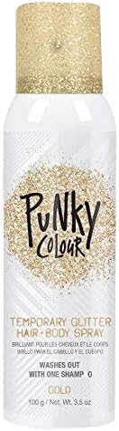 Punky Temporary Hair and Body Glitter Color Spray, Travel Spray, Lightweight, Adds Shimmery Glow, Perfect to use On Hair, Skin, or Clothing, 3.5 oz - GOLD