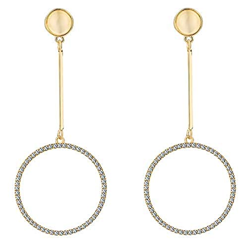 JOUDOORhinestone Long Tassel Earring Round Shape Dangle Earrings - H0107