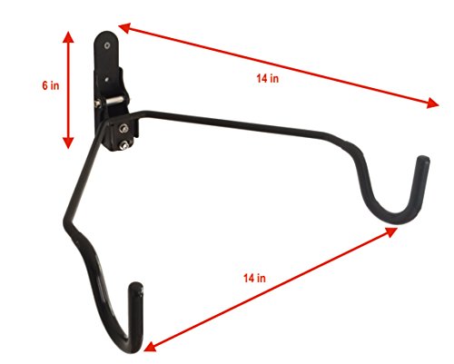 LifeStore Adjustable Bike Rack Wall Mount,100% Solid Steel Bicycle Storage Stand Hanger for Indoor, Garage, Soft Rubber-Coated Hooks, Mounting Screws Included, Heavy Duty Wall Mount Bike Stand (Black) - Image 6