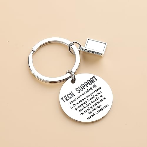 CENWA Tech Support Gift Computer Technician Gift Funny Tech Support Definition Keychain3