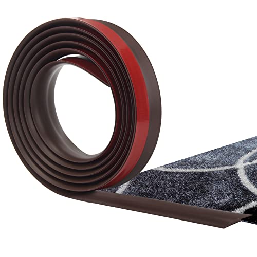 9.84Ft Floor Transition Strip Self Adhesive Floor And Carpet Edging Trim Pvc Carpet Threshold Transition Strips For Uneven Floors-5Mm Drop (Brown) #TOP30