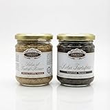 Coffret Gourmet | Sauce à la Truffe Blanche 180g + Sauce Tartufata à la Truffe Noire 180g | Condiments Italiens Raffinés pour Pâtes, Risottos & Viandes |Made in Italy