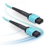 SPEEDWOLF 15M / 50FT 8 Fibers Type B OM3 MPO - MPO Patch Cord Cable Female/Female LSZH FTTH MPO to M