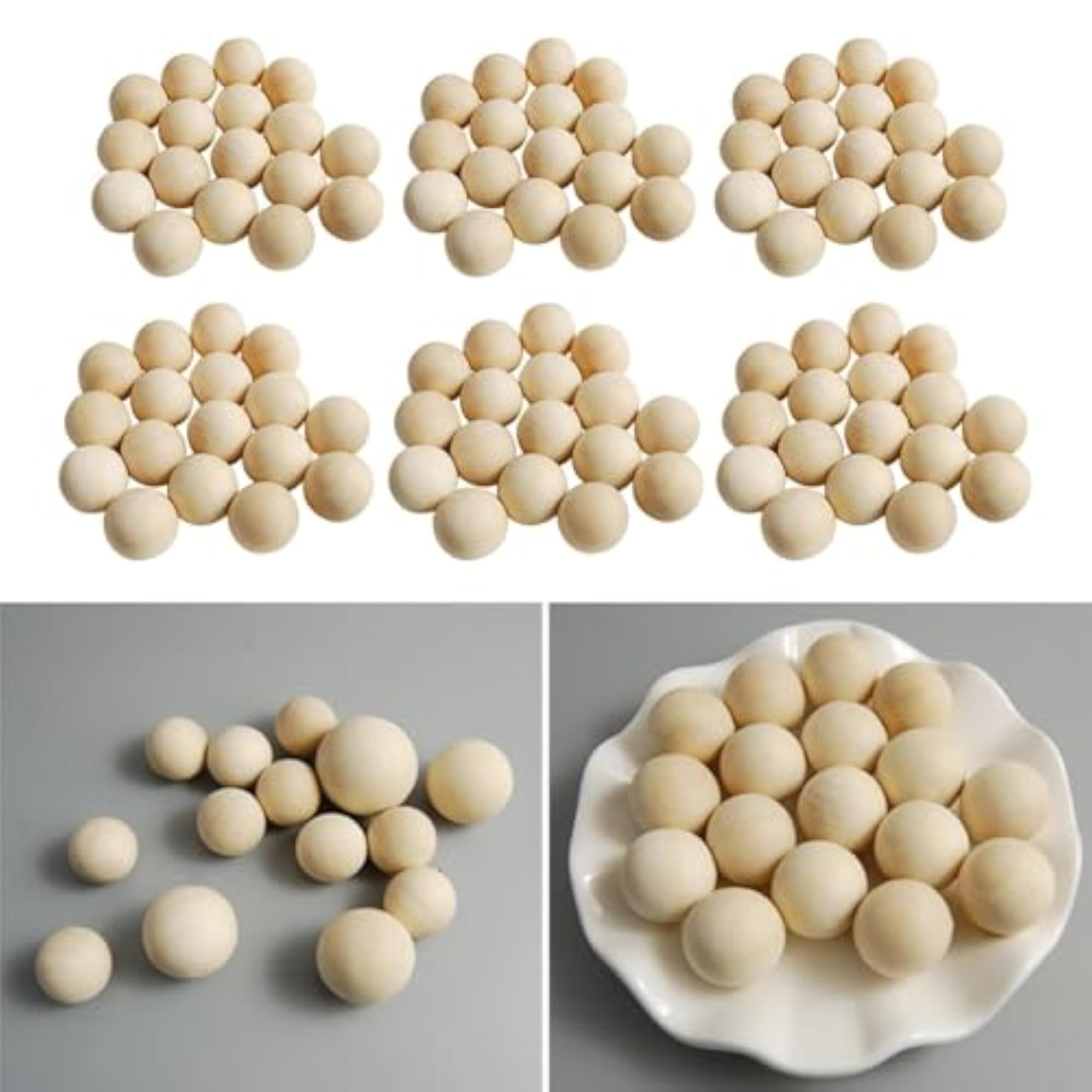 Bulk Round Wood Beads for DIY Crafting, 600 Pieces