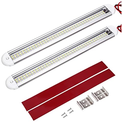 Intckwan (2 Pcs) Ultra-thin 12v Led Lights, 120 LEDs Car Interior Lights, Led Strip Light with Switch, Led Light Bar for Caravan van Campervan Motorhome Boat Kitchen Bathroom Bar Cover
