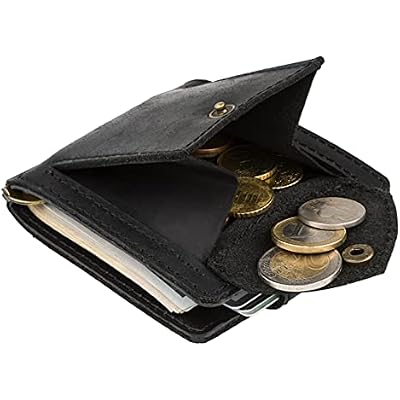 Mens Leather Wallet with Money Clip - ID Window or Coin Pocket - Slim Bifold RFID Blocking - Genuine Thin Minimalist - Gift Idea (Black)