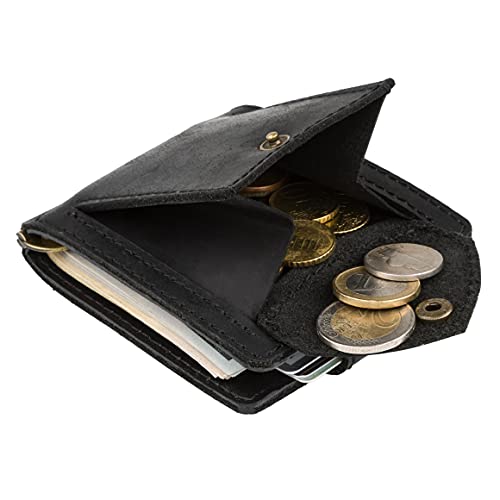 Mens Leather Wallet with Money Clip - ID Window or Coin Pocket - Slim Bifold RFID Blocking - Genuine Thin Minimalist - Gift Idea (Black)4