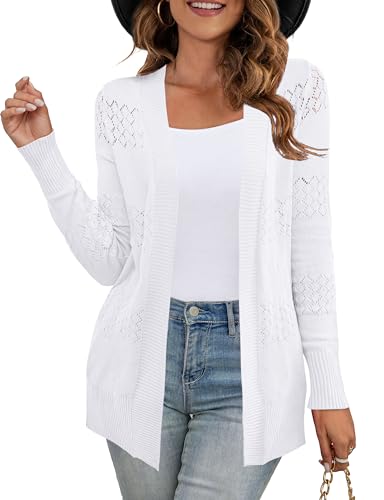 U.Vomade Women's Sweaters Boho Long Sleeve Open Front Chunky Cable Knit Cardigan