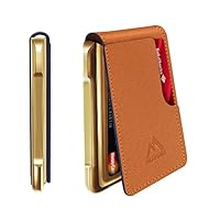 MURADIN Portefeuille Tactique à Deux Volets Pour Homme En Métal Avec Blocage RFID Et Cartes D'argent En Aluminium, Cadeau Pour Homme, Fibre De Carbone Bleue, Minimaliste