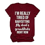 Pull Femme Grandes Tailles Femmes Casual Top Chemises Imprimé Livre Blouse Col Rond Manches Courtes Caractère T-Top Blouse Pour Tunique Loose Haut Dos Nu, Bordeaux, XXL