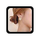 YienDoo Boho Pearl Drop Dangle Earrings Vintage Gold Pearl Cluster Dangle Earrings Grapes Pearl Drop Earrings Statement Fireworks Pearl Chandelier Stud Earrings Jewelry for Women