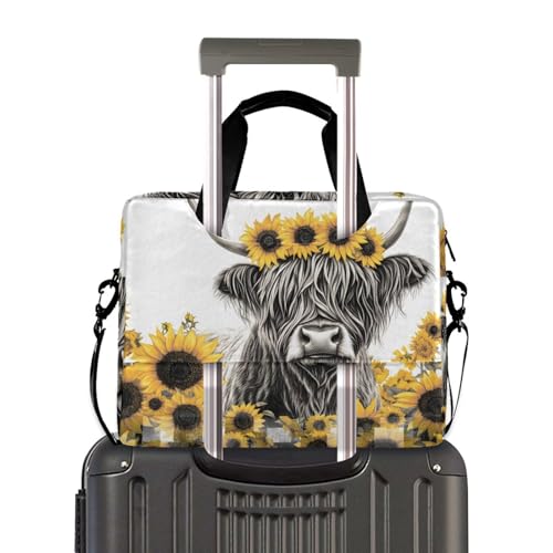 Funda maletín portátil ALZA Gray Highland Cow 13-15.6 pulg miniatura 4