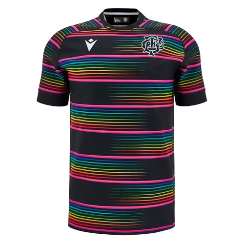 Image of Macron Barbarians F.C 2024/25 Mens Training Rugby Shirt (UK, Alpha, XXL, Regular, Regular, Black)