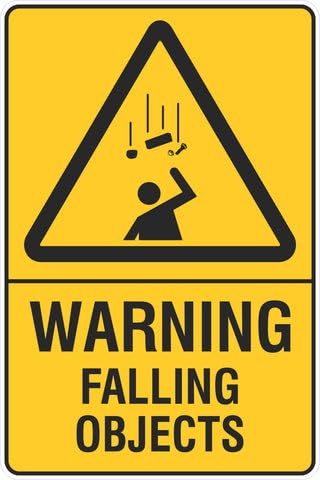 Warning Falling Objects Safety Signs 8x12 Metal Tin Sign Garage Man Cave Wall Decor