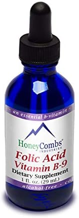 Vitamin B9 (Folic Acid) Drops – B Vitamin Liquid Folate Drops to Support Blood Cells, Brain Function & Liver – Liquid Vitamins for Pregnancy – Alcohol-Free, Gluten Free Folic Acid Supplement, 1 Fl Oz.