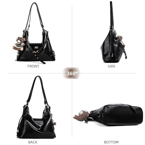 Mochila convertible para mujer en cuero encerado 2-en-1 miniatura 5