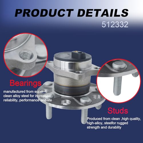 Heyhap Pair 512332 Rear Wheel Bearing and Hub Assembly Compatible with (FWD) 2007-17 Jeep Compass/Patriot, 2011-14 Chrysler 200, 2007-10 Sebring, 2008-14 Dodge Avenger, 2007-12 Caliber, 5 Lug w/ABS by HEYHAP - Image 5