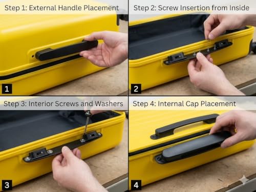 Image of Repair Replacement Luggage Pull Handle for Suitcase Trolley Bag Suitcases Handle for Luggage Parts Spare Strap Black (AT Handle, Combo of 1)