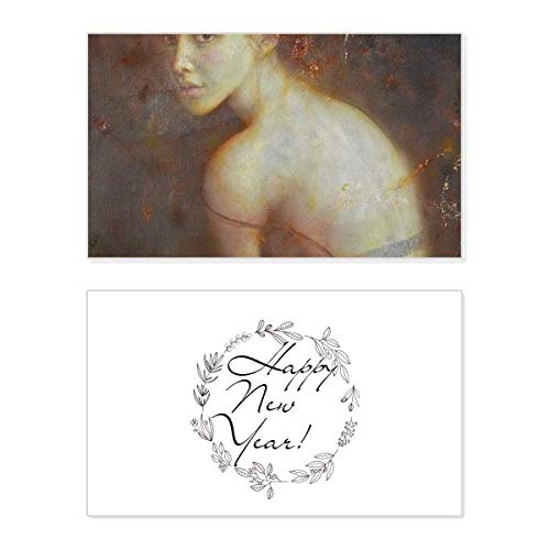 Tarjeta conmemorativa de año nuevo Glance Back XJJ de alta calidad con pintura al óleo