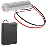 CTRICALVER 1 Stück 650nm 3-5V rote Laser-Dot-Modul-Diode mit Fahrer-Kunststoff-Objektiv+ 1pcs AA Batteriehalter