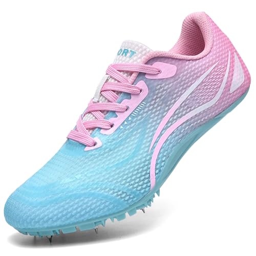 Hiuzylqx Track and Field Shoes for Women with Spikes Running Racing Shoes Cross Jumping Sprint Sneakers for Boys and Girls Kids,B,9