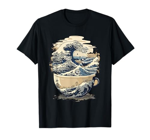 Hokusai Great Wave Off Kanagawa - Taza de café japonesa Camiseta
