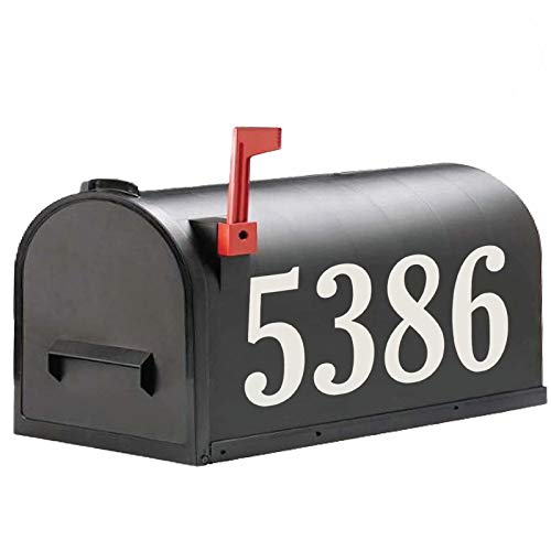 Reflective White 6" Mailbox Numbers Sticker Decal Die Cut Rustic Style 2 Sets Premium Vinyl Numbers Self Adhesive For Mailbox, Signs, Window, Door, Cars, Trucks, Home, Business, Address Number #TOP11