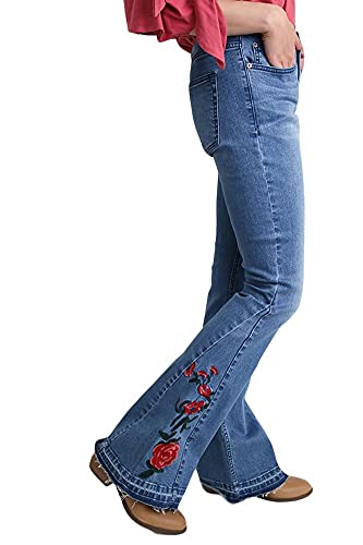 Umgee Women's Midrise Flare Jeans Light Denim