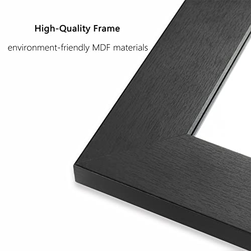Syndra Wall Mirror Wall-Mount Mirror Rectangular Rustic Mirror Wood Mirror Decorative Vanity Mirror For Bedroom, Living Room, Bathroom,Entryway,Farmhouse, Horizontal/Vertical 20" X 28" Black #TOP3