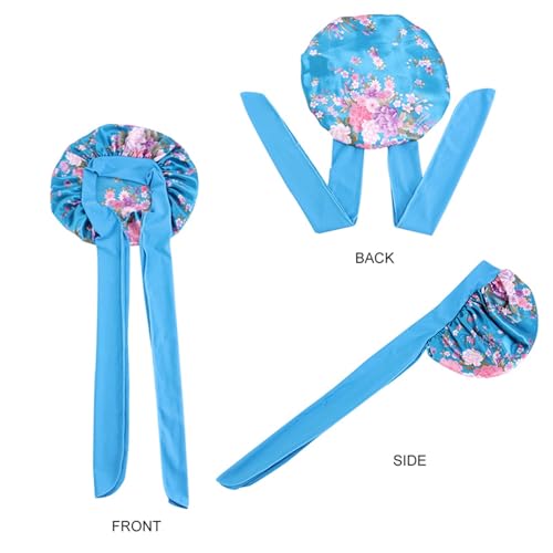 Bonnet de nuit en soie grand modèle avec lien pour protéger les boucles